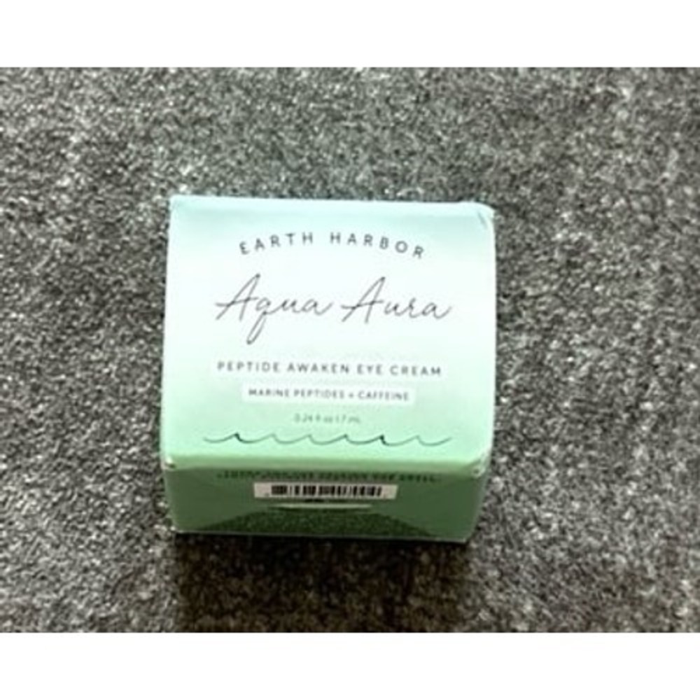 Earth Harbor Aqua Aura Peptide Awaken Eye Cream in a 0.24 fl oz size.